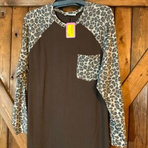 Leopard Print Brown  Shirt